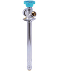 Frost Free Sillcock Outdoor Faucet With Push To Connect Inlet And Three Quarter Inch Hose Outlet Brass Construction With Chrome Blue Finish