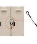 Six Pack 3mm Braided Stainless Steel Safety Lanyard Cables With Rubber Coated And Loops shown securing locker doors