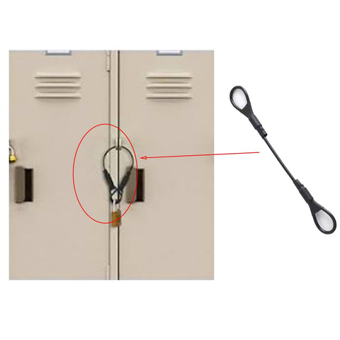 Six Pack 3mm Braided Stainless Steel Safety Lanyard Cables With Rubber Coated And Loops shown securing locker doors