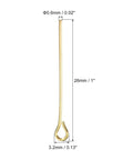 Gold Iron Eye Pins Jewelry Findings 26mm 22 Gauge For DIY Beading And Jewelry Making Necklaces Bracelets Earrings Head Pins 3.2mm Gold Tone 1000 Pcs Set Bead Crafting Gear, 26mm gold eye pin with 3.2mm loop