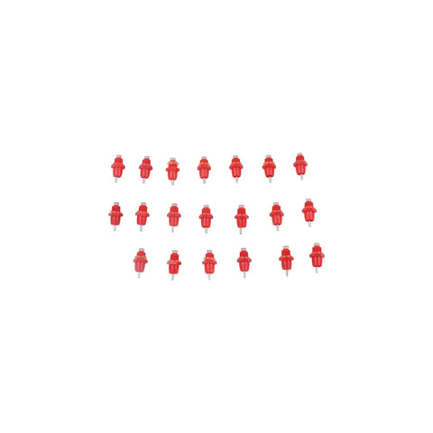 Twenty Pack No Fuss Automatic Chicken Water Nipple Drinkers Featuring Leak Proof Stainless Steel Tips And Quick Screw Mount For Poultry Flock Ducks Birds Easy Setup in red color.
