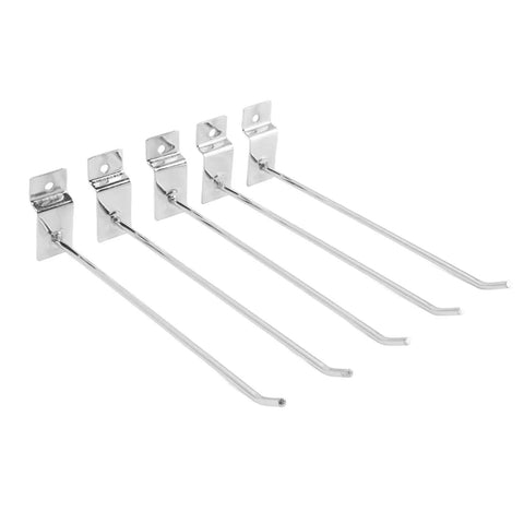 Image showing a set of 50 Pack Slatwall Hooks With Flat Tips For Pegboard And Slotted Panels, Pro Grade Heavy Duty Tool Organizer Display Hooks.