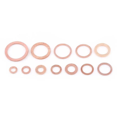 Killer Copper Flat Washers 280 Pcs Set 12 Sizes Screws Bolts Fasteners Storage Case High Conductivity Electrical Grounding Thermal Dissipation Pro Gear Current Flow Durable Reliable Perfect For Diy Pros, assorted copper flat washers set