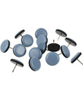 16 Piece Chair Glides For Carpet And Hardwood Floors, Heavy Duty PTFE And Iron Sliders scattered on white surface