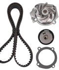 High Performance Engine Timing Belt Kit And Water Pump Set Upgrade To Save Green Cash Keeping Your Dodge Dart Or Chrysler 500 Beast Running Like New From 2012 To 2017 On 1 Point 4 Liter Motor Replacement Part 4893386AA For DIY Owners, black belt and metal water pump kit