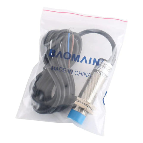 Capacitive Proximity Sensor Switch 3-Wire NPN NO DC 10-30V 200mA 1-10mm, cylindrical 18mm head, packaged with cable in a bag