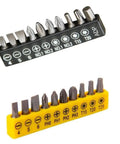 Top Tier 10 Piece Torx Impact Driver Bit Set With Hex Shank For Phone Repair And Electronics, Anti Slip Power Bits For Tough Jobs In Compact Case Storage. 10-piece steel bits in black and yellow holders