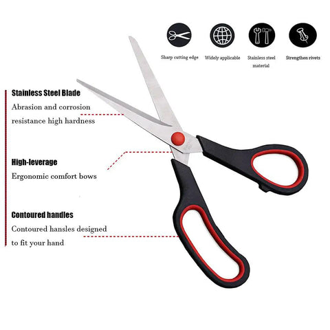 Go To Ultra Sharp 8.5 Inch Multipurpose Scissors With Comfort Grip, showing stainless steel blades and ergonomic handles.