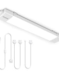 Ultra Bright Led Tube Light Fixture With Plug 1.4Ft 1800 Lumens 5000K Daylight No Flicker No Glare Plug And Play Under Cabinet Lighting for Kitchen Closet Garage Office Linkable