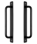 2 Pack Aluminum Alloy Sliding Barn Door Handles With Mounting Plates Black Finish 8.5 Inch Total Length 192 Mm Hole Center Gate Door Pulls