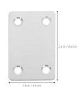 Set Of Twenty Heavy Duty Stainless Steel Flat Mending Plates To Brace Wobbly Wood Shelves, 2.4x1.6 inch size for furniture repair.