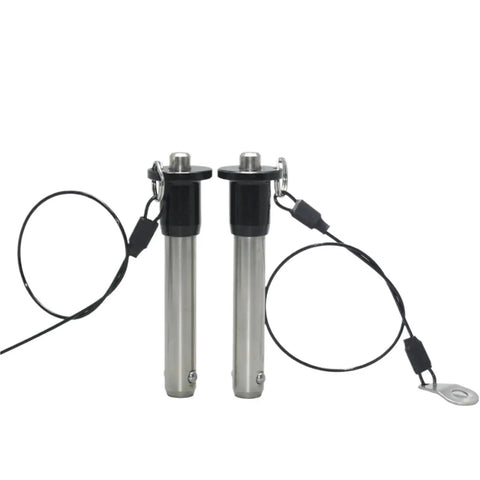 No Sweat 20 Millimeter Ball Lock Pin Featuring A Nifty Button Handle And Quick Release Mechanism, stainless steel and plastic, ideal for tool repair.