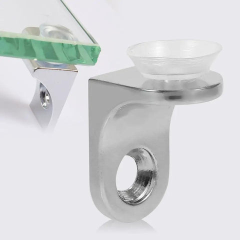 Heavy Duty Zinc Alloy Shelf Brackets With Sucker For Glass And Wood Shelves 10 Pack Round Corner Shelf Support Holders