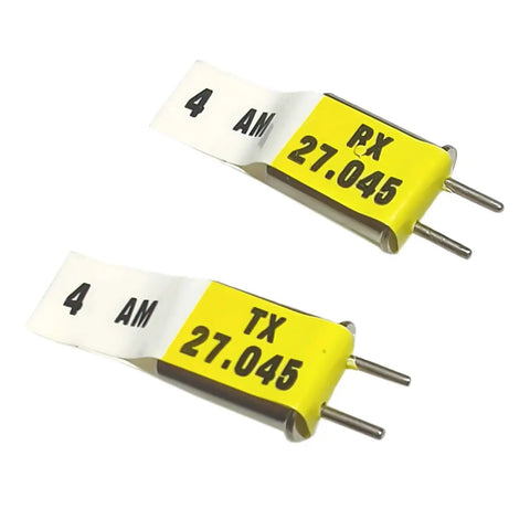 AM 27MHz RC Crystals TX and RX Set for Haiboxing RC Buggy Cars and Off Road Trucks, yellow labeled crystal pair