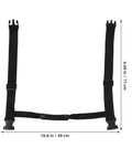 Heavy Duty Scuba Tank Strap And Elastic Cylinder Band Retainer, black canvas, showing dimensions 18.8x6.68 in