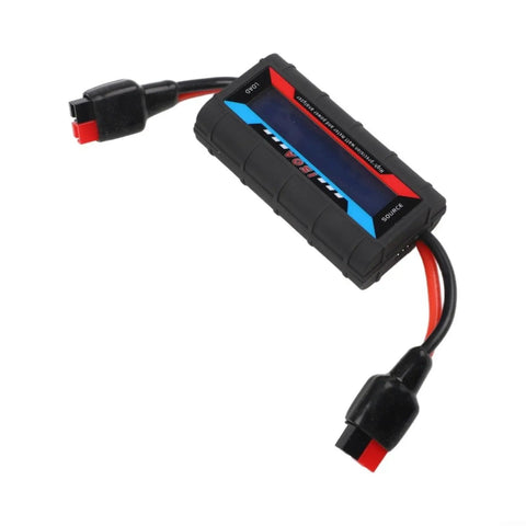 Built Tough RC Power Analyzer Watt Meter with crisp backlit readouts and heavy duty 45A plugs, compact design for energy tracking.