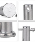 Close-up view of Beefy Adjustable Clevis Pin Kit for Trailers and Heavy Equipment Seven Sixteenths by Two and a Half Inch Zinc Steel Pins
