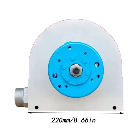Front view of Two Kilowatt Micro Hydro Generator For Home Use With 110V And 220V Output High Efficiency Portable Water Turbine Aluminum Alloy Body