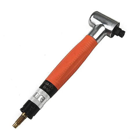 Right Angle Pneumatic Grinder Pen With 90 Degree Air Die Grinding Tool features an orange grip and metal design for precision metal prep.