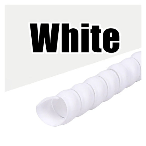 White version of Spiral Cable Sleeve Wrap For 8 To 60 Millimeter Wires Black Durable PP Cord Tube Organizer Flexible Wire Protection