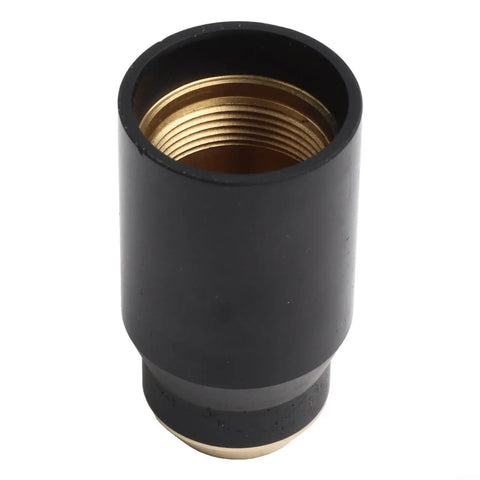 Black shield cup with brass interior for SL60 SL100 plasma cutters, part of Six Piece Plasma Torch Consumable Shield Cups And Brass Nozzles For SL60 SL100 Cutmaster A Series Hand Drag Cutting Tips That Keep Your Job Clean And Your Arc Stable Without Any Issues.