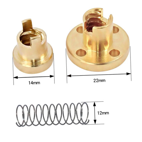 Copper nuts with dimensions from Beefy 2 Sets Printer Lead Screw Kit With Copper Nuts And Stainless Steel Screws For Smooth Quiet Operation