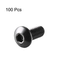 Rock Solid Button Head Hex Socket Cap Screws M2.5x6mm Thread 10.9 Grade Black Alloy Steel Hefty 100 Pack shown from side
