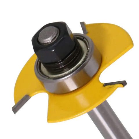 Adjustable Three Wing Slot Cutter Router Bit Set With Bearings One Quarter Inch Shank One Half Inch Cutting Depth One Seven Eighth Inch