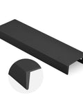 Matte Black Finger Pulls For Cabinets And Edge Drawer Handles For Kitchen, 5 Inch Hole Centers, side view