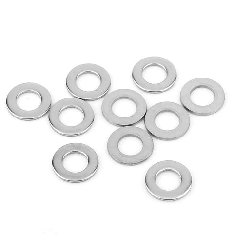 Awesome Heavy Duty Hex Socket Cap Head Screws Bolts Fastener Assortment Kit Featuring Premium Stainless Steel Industrial Repair Tool Set For Office Machinery Ship Assembly With M3 M5 M6 M8 Sizes Perfect Handyman Gear stainless steel washers arranged on a surface.