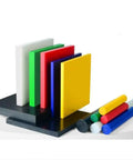 Four Pack Round Acetal Copolymer Rods Three Eighths Inch Diameter Twelve Inch Length Black POM C Rods For Precision Gears Bearings And Bushings Top Notch Machinable Non Marring And Standard Tolerance, colored POM-C rods and sheets