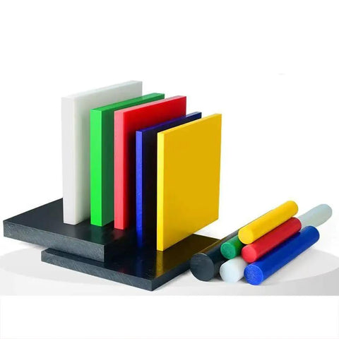 Four Pack Round Acetal Copolymer Rods Three Eighths Inch Diameter Twelve Inch Length Black POM C Rods For Precision Gears Bearings And Bushings Top Notch Machinable Non Marring And Standard Tolerance, colored POM-C rods and sheets