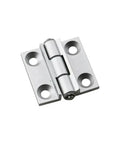 Pro Level Aluminum Alloy 120 Degree Limit Hinge for Industrial Panels and Gear, silver aluminum hinge with bolt holes.