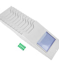 Hella Easy Wall Mounted Material Card Rack For Warehouse Inventory Display And Employee Attendance Tracking With Super Dope Multi Grid Card Slot Shelf For Slick Storage Setup, grey organizer with multiple slots and label holder.
