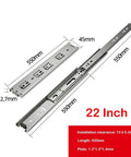 Full Extension Ball Bearing Drawer Slides With Soft Close, 3 Fold, Quiet Side Mount Stainless Steel Runners, 550mm and 22 Inch