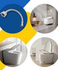 Two Pack Twelve Inch Stainless Braided Toilet Water Supply Lines No Plumber Needed Easy Install Three Eighth Inch Compression