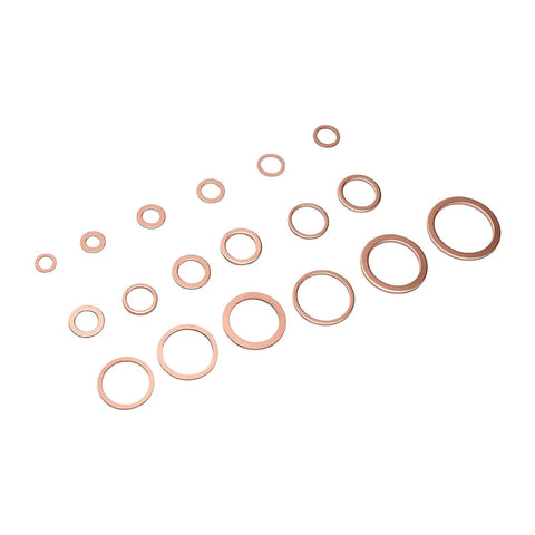 Copper Crush Washer Kit With 350 Pieces 18 Sizes Your Go To Auto And Marine Copper Gasket Set For Oil Drain Plugs Replacement Washers For Repairs And Maintenance Assortment, assorted copper washers