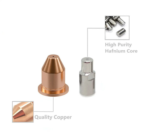 Airforce 250Ci 500I Plasma Torch Tip And Electrode Kit 10 Pcs with Hafnium Copper tip and electrode for HP 25 and HP 50 units