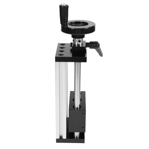 Beefy Manual Sliding Table Linear Rail Guide With Dual Optical Axis, 3.94 Inch Travel, Ball Screw Design, Manual Positioning Rail For CNC Machinery, 66 Lbs Load Capacity, Aluminum Construction For Heavy Duty Precision, top view