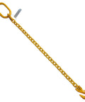 Three Eighths Inch Grade 80 Chain Sling With Grab Hook Single Leg 7,100 Lbs Rated Capacity 4 Foot Reach Heavy Duty Alloy Steel Rigging Gear