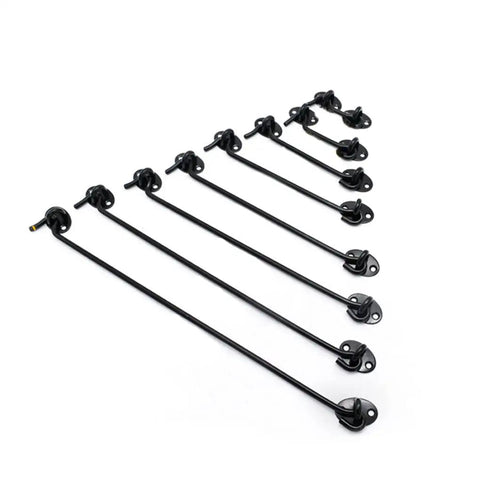 Beefy Metal Door Hook And Eye Latch For Porch Gate And Pantry Cabinet With Rustproof Mounting Screws For No Sweat Diy Setup That Delivers Knockout Security And Stays Dead Solid, set of 6 inch black metal latches.