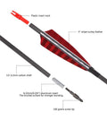 Diagram of Six Pack 30 Inch Carbon Arrows for Compound Recurve and Traditional Bows with 100 Grain Screw Tips and 4 Inch Turkey Feathers