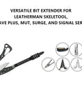 Black Flat End Bit Extender And 2 In 1 Mini Ratchet Wrench For Leatherman Multi Tool Accessories, 2 Pack, Durable EDC Must-Have