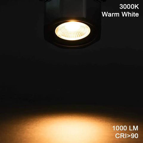 10W H Track Light Heads With CRI 90 Plus LED Top Notch Adjustable Linear Track Lighting illuminating in warm white