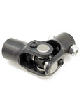 Heavy Duty 3/4 Double D To 3/4 Round Single Steering Shaft Universal U Joint with solid billet steel, black oxide finish.