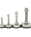 Stainless Steel Adjustable Lathe Leg Leveling Feet With Threaded Body No Wobble Precision Height Tuning Swivel Base 10 Pack Furniture Glide Pads
