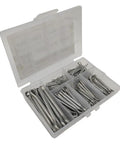 Rust Resistant Galvanized Cotter Pin Set With 230 Pieces Of U Shape Hairpin Clips And Fasteners Kit For Industrial Automotive Machinery And DIY Projects Includes Durable Storage Case and galvanized cotter pins in compartments