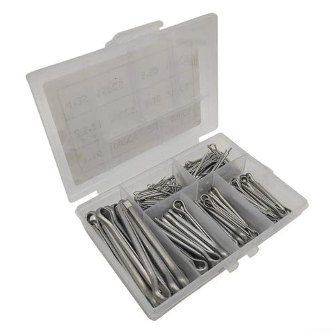 Rust Resistant Galvanized Cotter Pin Set With 230 Pieces Of U Shape Hairpin Clips And Fasteners Kit For Industrial Automotive Machinery And DIY Projects Includes Durable Storage Case and galvanized cotter pins in compartments