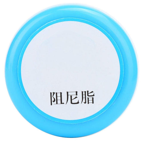 Top view of White Damping Grease Paste, 1.9 Oz, Mechanical Lubricant For Rubber O Rings And Bearings in blue container