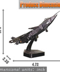 Side view of a Metal Fighter Jet Puzzle For Adults And Military Enthusiasts, Dope DIY Attack Plane Model Kit For Men in black finish